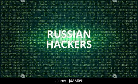 Russian Hackers Abstract Technology Background. Computer Code. Stock Vector