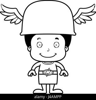 A cartoon Hermes boy smiling. Stock Vector