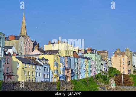 The Colourful Coast Town Of Tenby In Wales, UK Stock Photo