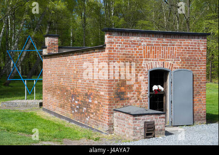 Gas chamber in Nazi German concentration camp KL Stutthof in 72 anniversary of liberation of the concentration camp by the Red Army in Museum of Stutt Stock Photo