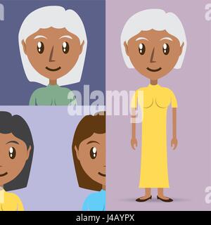set avatars women of different diversity Stock Vector
