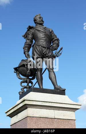 Sir Frances Drake Statue Tavistock Devon Stock Photo