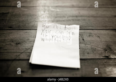 a child's note Stock Photo