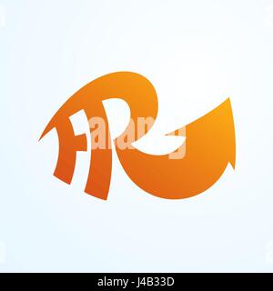 Creative FR letter vector logo design. FR Vector sign. Character logotype symbols. Logo icon design Stock Vector
