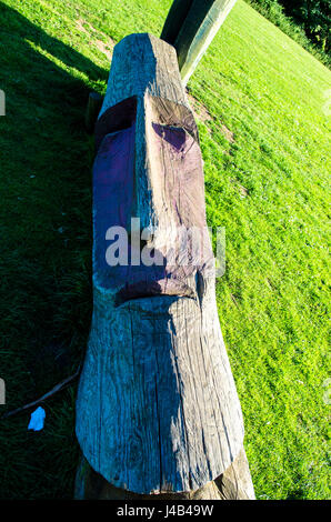 East Belfast public art  Totem Pole sculptures Stock Photo