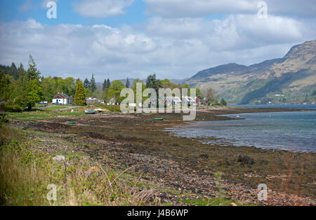 Ratagan, Scottish West coast hamlet on the shores of Loch Duich in the Pintail district of Highland Region. Stock Photo