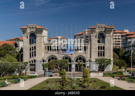Former railway station of Biarritz, Gare du Midi, modernist style is theater and congress center, France, Europe. Stock Photo