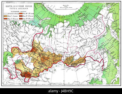 Population density of Russian Empire (Asian side Stock Photo - Alamy