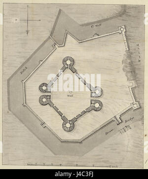 Plan of Rhuddlan castle 02158 Stock Photo