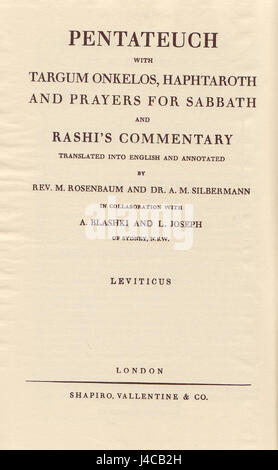 The Rashi Pentateuch is an English translation of the ancient Jewish ...