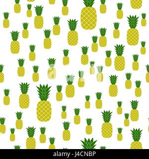 Fresh Ripe Pineapple Seamless Pattern Stock Vector