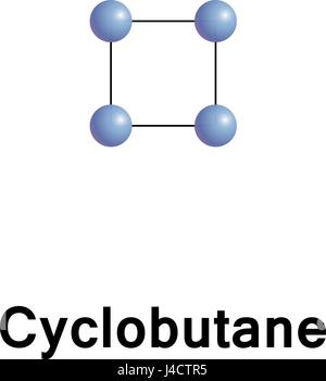 Cyclobutane is a cycloalkane and organic compound with the formula C4H8. It is a colourless gas and available as a liquefied gas. Its derivatives are  Stock Vector