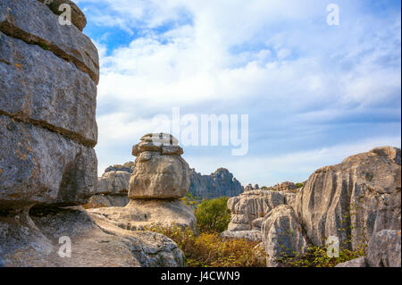 mountain range of the nature reserve El Torcal de Antequera, province of Málaga, Andalusia, Spain Stock Photo