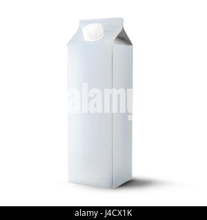 Milk box front view mockup. Stock Photo