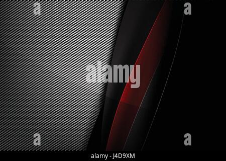 Abstract background red dark and black carbon fiber vector illustration eps10 Stock Vector