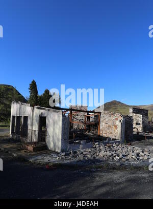 Remains of fire damaged Spittal of Glenshee Hotel Spittal of Glenshee Scotland  May 2017 Stock Photo