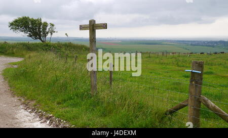 Footpath on the South Downs Stock Photo