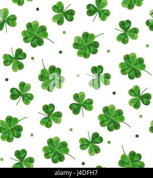 The leaves of clover background - seamless. Simple modern pattern for St. Patrick's Day. Stock Vector