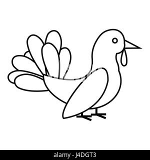 Turkey icon, outline style Stock Vector