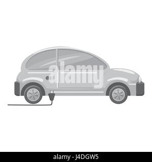 Electro car icon, gray monochrome style Stock Vector