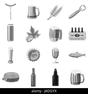 Beer icon, gray monochrome style Stock Vector
