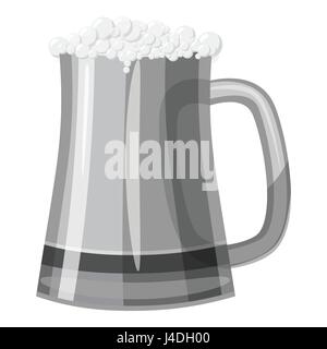 Mug of beer icon, gray monochrome style Stock Vector