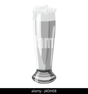 Glass of beer icon, gray monochrome style Stock Vector