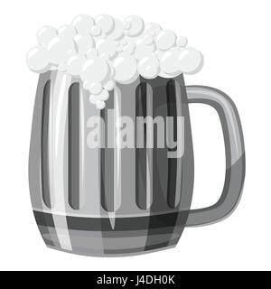 Beer mug icon, gray monochrome style Stock Vector