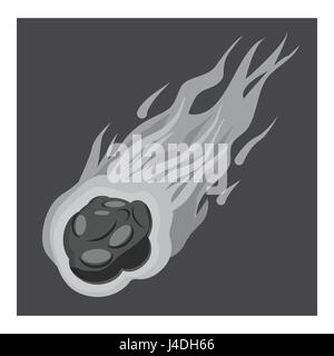 Falling meteorite icon, gray monochrome style Stock Vector