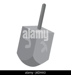 Dreidel for Hanukkah icon, gray monochrome style Stock Vector