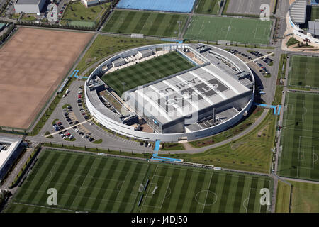 aerial view of the Etihad Campus a Manchester City training facility Stock Photo