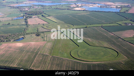 aerial view of Thornborough Henges, North Yorkshire Stock Photo