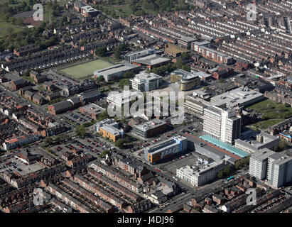 aerial view of Teesside University, Middlesbrough, UK Stock Photo