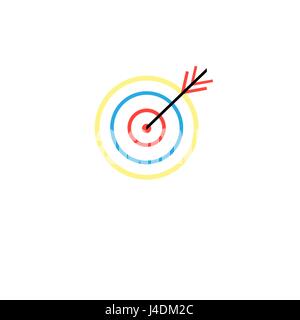 Vector icon with a target in a dash on a white background Stock Vector