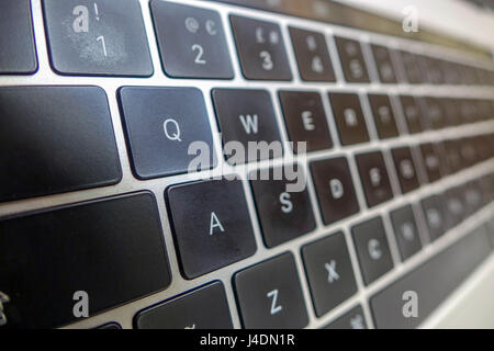 Black and silver keyboard of Apple MacBook Pro laptop computer Stock Photo