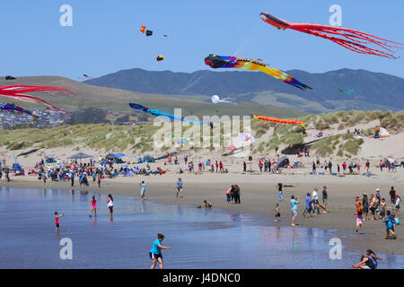 Annual Kite Festival Morro Bay Beach, California Stock Photo