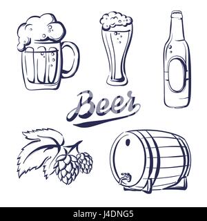 icon set beer Stock Vector