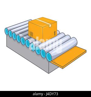 Conveyor system icon, cartoon style Stock Vector