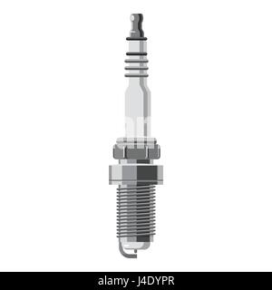 Spark plug icon, gray monochrome style Stock Vector
