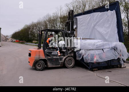 Waste management, the disposal of asbestos waste material, 5th May 2017, Stock Photo