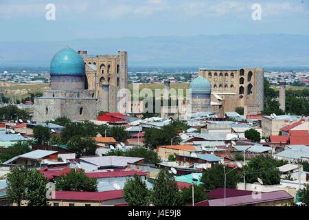 Samarkand. 8th May, 2017. Photo taken on May 8, 2017 shows a view of Samarkand, the second largest city of Uzbekistan and the capital of Samarqand Province. It is an ancient city on the Silk Road and a melting port of the world's cultures. It was listed as a world heritage site by UNESCO in 2001. Credit: Sadat/Xinhua/Alamy Live News Stock Photo