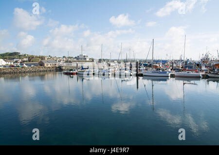 Newlyn, Cornwall, UK. 13th May 2017. UK Weather. After a wet Friday the sun shines this morning over the baots at Newlyn Harbour Credit: Simon Maycock/Alamy Live News Stock Photo