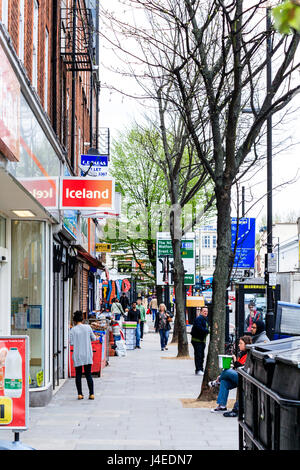 Shops on Junction Road, North London, UK Stock Photo