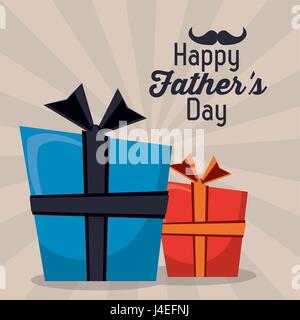 happy fathers day. greeting card gift boxes decoration Stock Vector