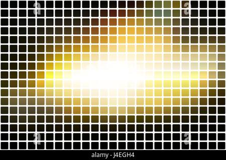 Black grey yellow white vector abstract mosaic background with rounded corners square tiles over white Stock Vector