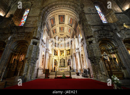The church inside the Jerónimos Monastery Belem, Lisbon. Stock Photo