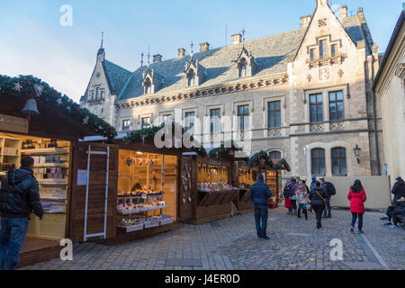 Tourists at the Christmas markets, Prague, Czech Republic, Europe Stock Photo