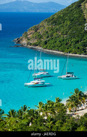 View over White Bay, Jost Van Dyke, British Virgin Islands, West Indies, Caribbean, Central America Stock Photo