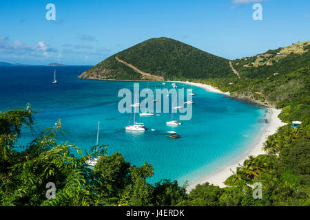 Overlook over White Bay, Jost Van Dyke, British Virgin Islands, West Indies, Caribbean, Central America Stock Photo