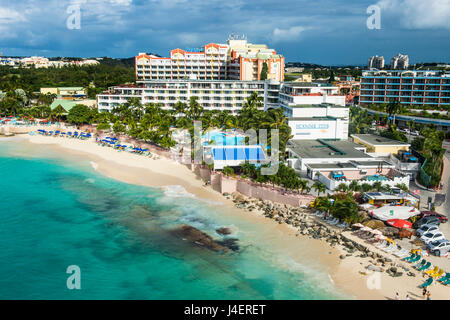 Aerial of Sint Maarten, West Indies, Caribbean, Central America Stock Photo